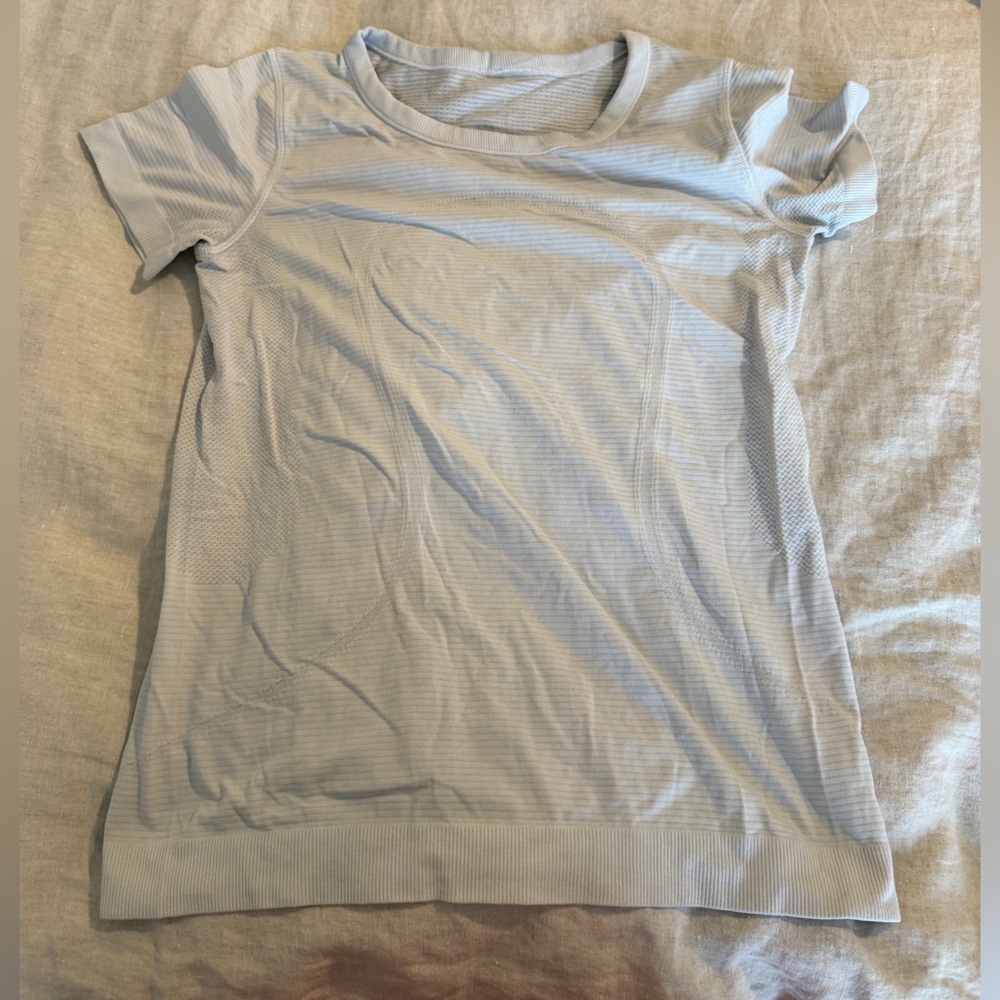 lululemon athletica Light Blue Short Sleeve Tee